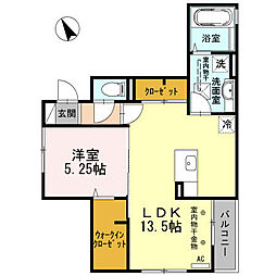 GrandHills 1LDKの間取図画像