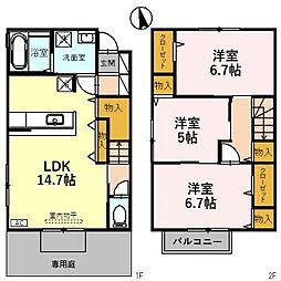 T-ポエム 3LDKの間取図画像
