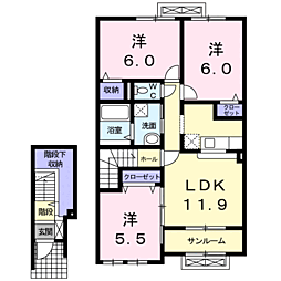 カルムM 3LDKの間取図画像