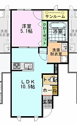 グラン・パレスかほくVIII 1LDKの間取図画像