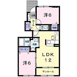 くれよんハウス 2LDKの間取図画像