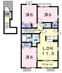 くれよんハウス 3LDKの間取図画像