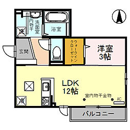 ヤードコート 1LDKの間取図画像