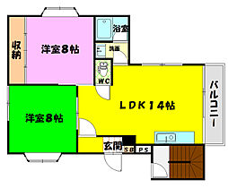 スペーシア玉津 2LDKの間取図画像