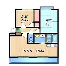 SUNハイツB 2LDKの間取図画像