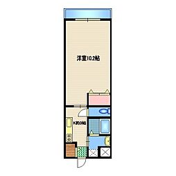 カメリア本町 1Kの間取図画像