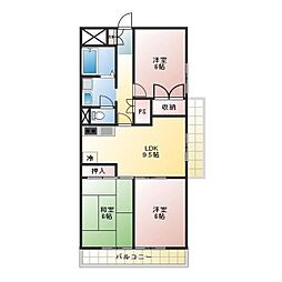 ジュネシオン岩槻 3LDKの間取図画像