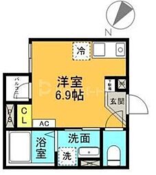 ＡＱリーフィア堀切 1階ワンルームの間取り