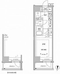 RELUXIA立石 3階1Kの間取り