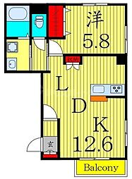 京成本線 堀切菖蒲園駅 徒歩4分の賃貸マンション 1階1LDKの間取り