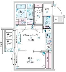 GENOVIA京成立石V 4階1DKの間取り