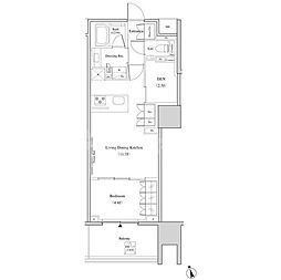 ザ・パークハビオ北千住 1SLDKの間取図画像