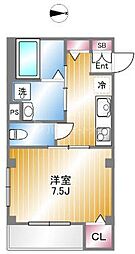 JR常磐線 亀有駅 徒歩3分の賃貸マンション 2階1Kの間取り
