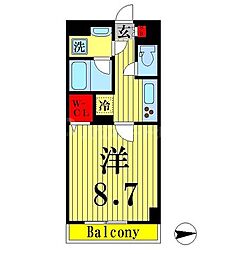 エスポアール扇西 4階1Kの間取り