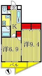 パレス　マーメイド 2階2Kの間取り