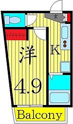 エルブランシュ 1階1Kの間取り