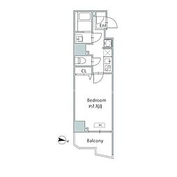 京成押上線 青砥駅 徒歩11分の賃貸マンション 11階1Kの間取り