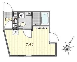 京成本線 堀切菖蒲園駅 徒歩12分の賃貸アパート 1階1Kの間取り