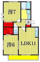 AMHeart2 2LDKの間取図画像