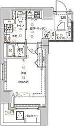 ユリカロゼ五反野III 1Kの間取図画像