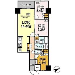 サンジョイアゼロ 2SLDKの間取図画像