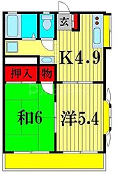 エレナマンション 2Kの間取図画像