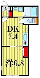 SQUARE2 1DKの間取図画像