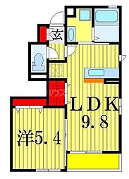 グランドパレスオクド 1LDKの間取図画像