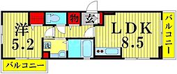 メゾンサニーサイド 1LDKの間取図画像