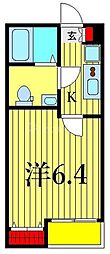 エクセラン柴又 1Kの間取図画像