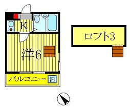 アドバンス東金町 1Kの間取図画像