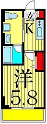 SPコート四ツ木 1Kの間取図画像