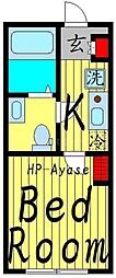 レピュア綾瀬レジデンス 1Kの間取図画像