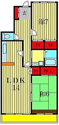 リヴィエールレジョン 2LDKの間取図画像