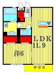 クラルテ 1LDKの間取図画像