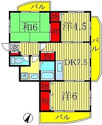 フォーラム北綾瀬 3DKの間取図画像
