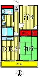 ロイヤルハイム 2DKの間取図画像