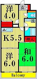 K-2レジデンス 3Kの間取図画像