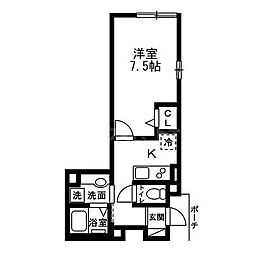 (仮)足立区大谷田AS0519 新築長屋住宅 ワンルームの間取図画像
