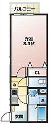 センターパーク柴又III 1Kの間取図画像