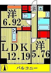 A8 2LDKの間取図画像