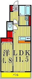 カーサフェリス 1LDKの間取図画像