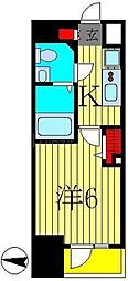 プレール・ドゥーク東京EAST 1Kの間取図画像