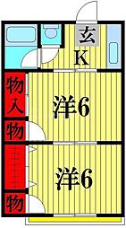 百和コーポ 2Kの間取図画像