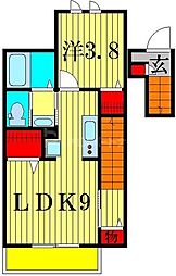 クワトロフィオーレ 1LDKの間取図画像