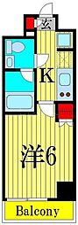 リヴシティ綾瀬WEST 1Kの間取図画像
