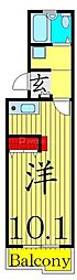 エクセルトミザワ ワンルームの間取図画像