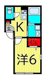 テラス新柴又II 1Kの間取図画像