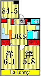 カスティージョ末広 2SDKの間取図画像