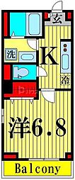 プリモパッソK 1Kの間取図画像